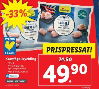 Lidl Kronfågel Kyckling erbjuda