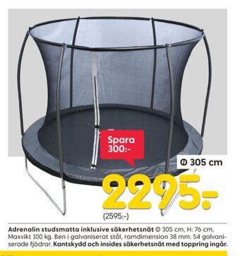Rusta Adrenalin studsmatta/trampolin erbjuda
