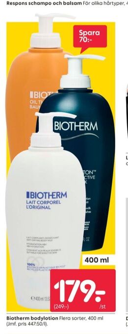 Rusta Biotherm bodylotion erbjuda