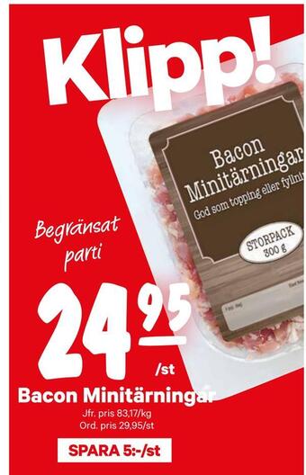 City Gross Bacon minitärningar erbjuda