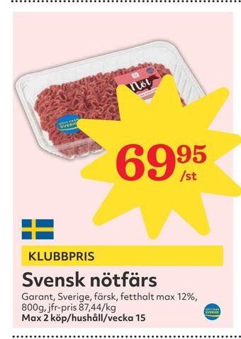 Hemköp Svensk nötfärs erbjuda