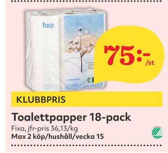 Hemköp Toalettpapper 18-pack erbjuda