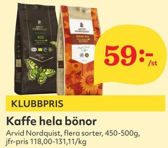 Hemköp Kaffe hela bönor erbjuda