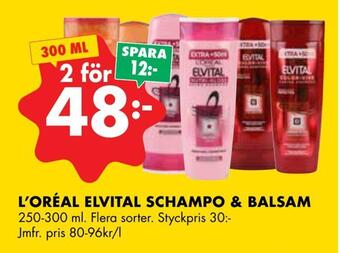 ÖoB L'oréal elvital schampo & balsam erbjuda