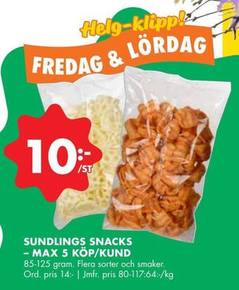 ÖoB Sundlings snacks erbjuda