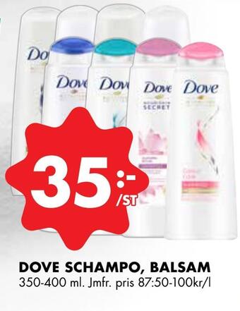 ÖoB Dove schampo, balsam erbjuda