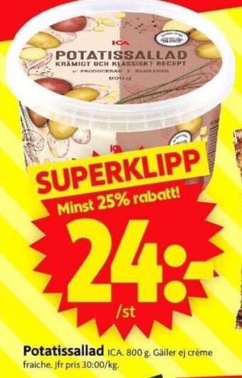 ICA Supermarket Potatissallad Ica erbjuda