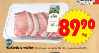 ICA Supermarket Fläskkotlett Med Ben erbjuda