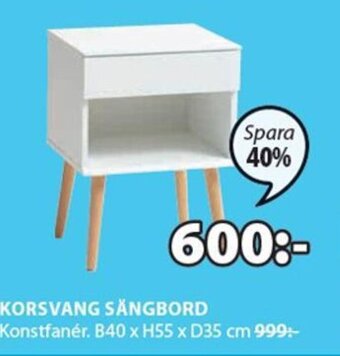 JYSK Korsvang Sängbord erbjuda
