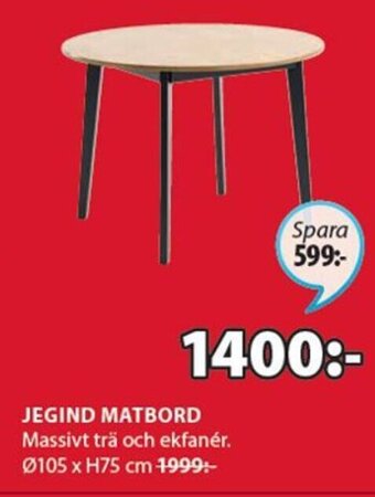 JYSK Jegind Matbord erbjuda