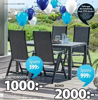 JYSK Pindstrup Bord + Uglev Stol erbjuda
