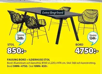 JYSK Fausing Bord + Ilderhuse Stol erbjuda