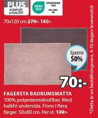 JYSK Fagersta Badrumsmatta erbjuda