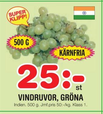 Nya Pulsen Vindruvor, gröna erbjuda