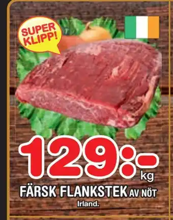 Nya Pulsen Färsk flankstek färsk flankstek av nöt erbjuda