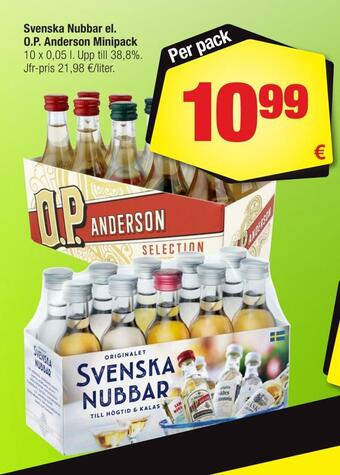 Calle Svenska nubbar el. o.p. anderson minipack erbjuda