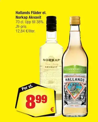 Calle Hallands fläder el. norkap akvavit erbjuda