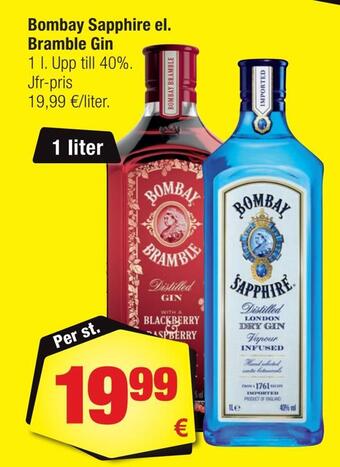 Calle Bombay sapphire el. bramble gin erbjuda