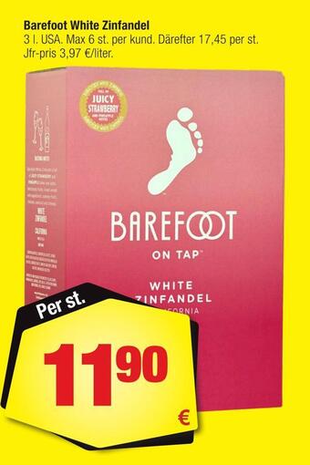 Calle Barefoot white zinfandel erbjuda