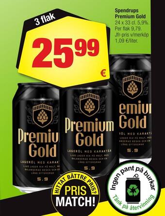Calle Spendrups premium gold erbjuda