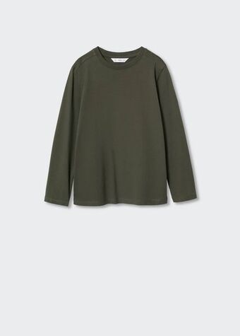 Mango Långärmad t-shirt i bomull erbjuda