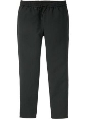 Bonprix Byxa i återvunnen polyester, smal passform, avsmalnande ben erbjuda