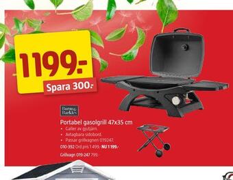 Jula Portabel gasolgrill 47x35 cm erbjuda