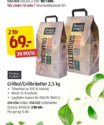 Jula Grillkol/grillbriketter 2,5 kg erbjuda