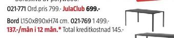 Jula Bord erbjuda