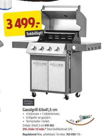 Jula Gasolgrill 63x41,5 cm erbjuda