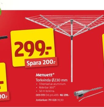 Jula Menuett torkvinda erbjuda