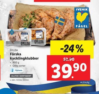 Lidl Färska kycklingklubbor erbjuda