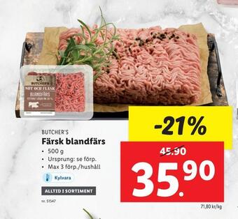 Lidl Färsk blandfärs erbjuda