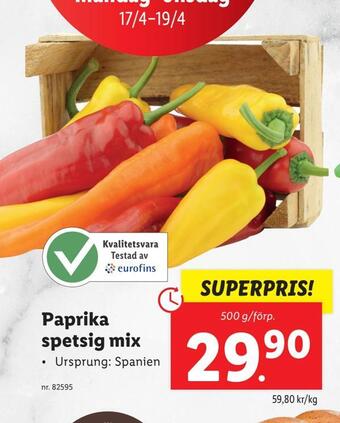Lidl Paprika spetsig mix erbjuda