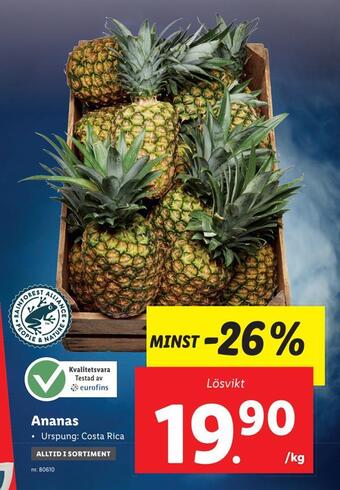 Lidl Ananas erbjuda