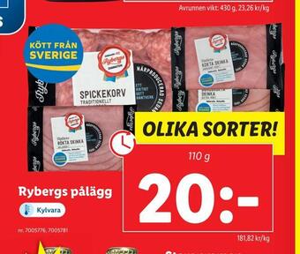 Lidl Rybergs pålägg erbjuda
