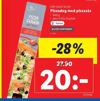 Lidl Pizzadeg med pizzasås erbjuda