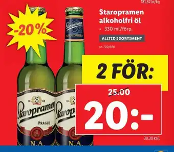 Lidl Staropramen alkoholfri öl erbjuda