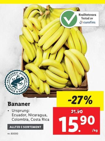 Lidl Bananer erbjuda