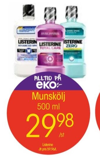 EKO Listerine munskölj erbjuda