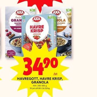 ICA Kvantum Axa granola erbjuda