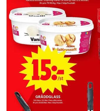 ICA Maxi Sia gräddglass erbjuda