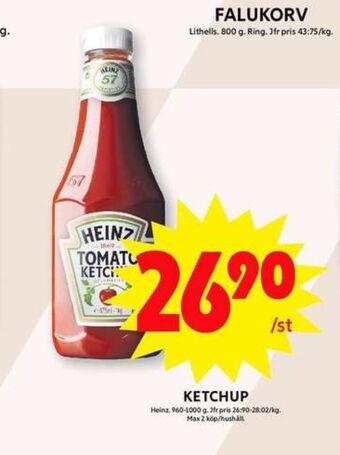 ICA Maxi Heinz ketchup erbjuda