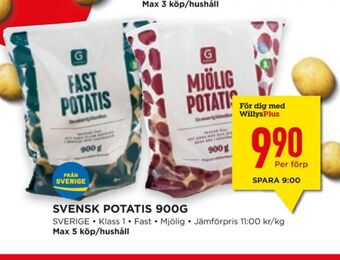 Willys Hemma Garant potatis erbjuda