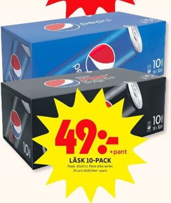ICA Kvantum Pepsi läskedryck erbjuda