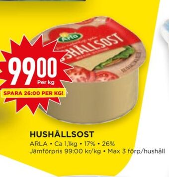 Willys Hemma Arla hushållsost erbjuda