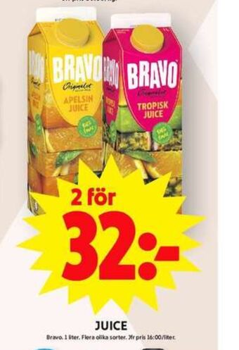 ICA Maxi Bravo juice erbjuda