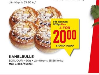 Willys Hemma Bonjour butiksbakat kaffebröd erbjuda