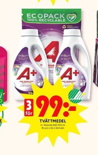 ICA Kvantum A+ tvättmedel flytande erbjuda