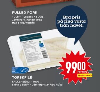Willys Falkenberg seafood torskfilé erbjuda